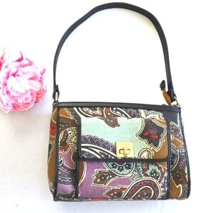 Spartina 449 Paisley Linen and Leather Shoulder Bag